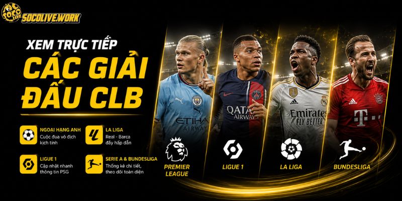 Xem trực tiếp các giải đấu CLB